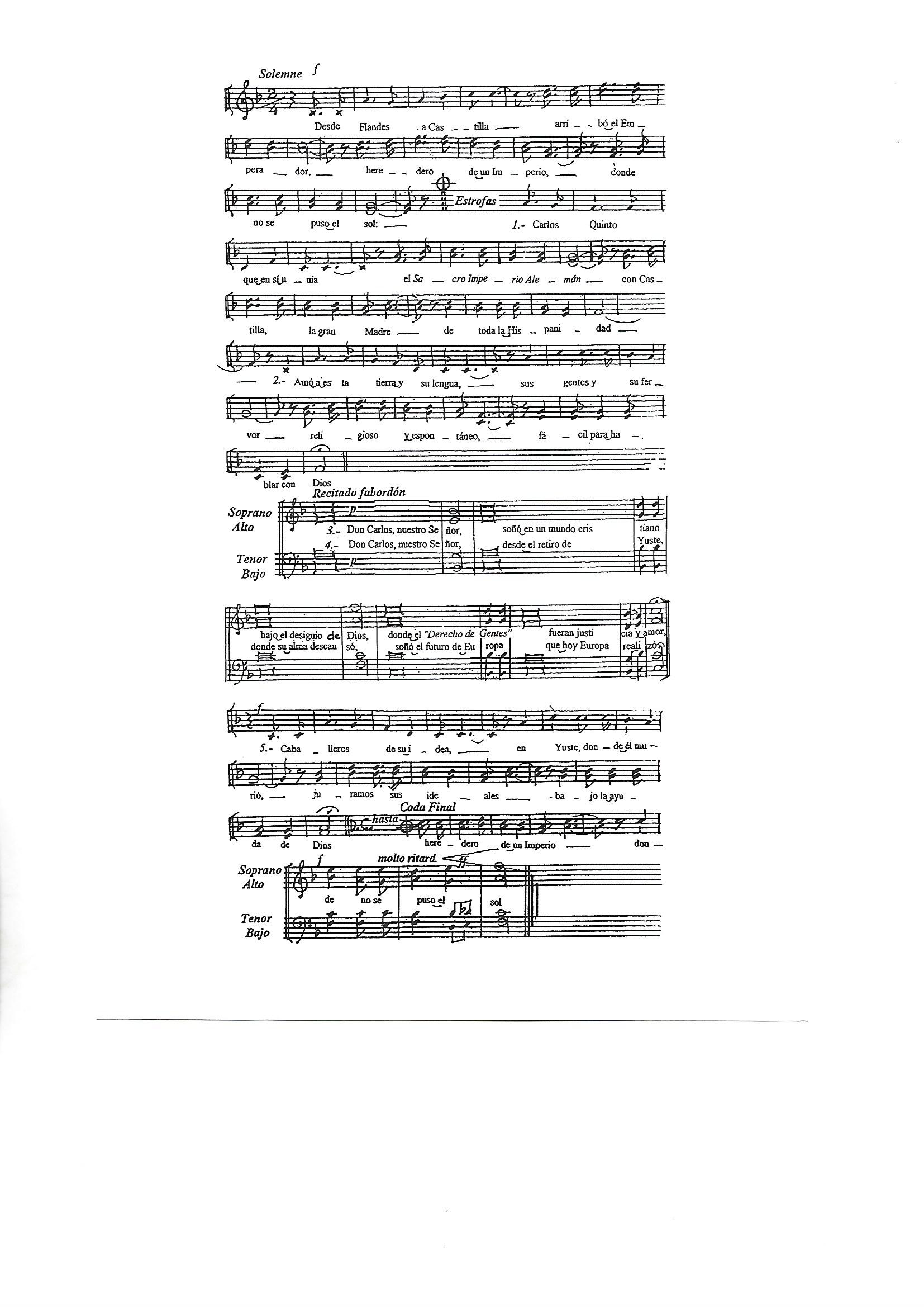 Himno Real Asociación de Caballeros y Damas del Monasterio de Yuste. Música